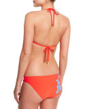 Talisay Printed Halter Swim Top, Poppy Red Pylos