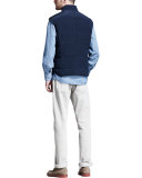 Microfiber Snap Vest, Navy