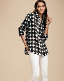 Poplin Polka-Dot Print Dress Shirt