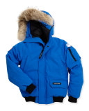Kids' PBI Chilliwack Hooded Fur-Trim Parka, Royal Blue, Size XS-XL