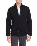 Twill Jacquard Field Jacket, Black