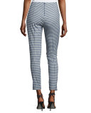 Tee Cropped High-Rise Gingham Trousers