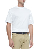 Mercerized Knit T-Shirt, White 