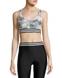Graphic Elastic Low-Impact Sports Bra, Madonna Multicolor