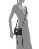 Darren Mini Leather Messenger Bag, Black