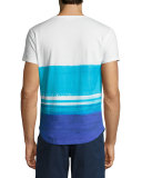 OB-T McGovern Wave-Print Tailored-Fit Crewneck T-Shirt, White/Blue