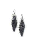 Bex Druzy Statement Earrings, Black Metallic