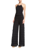 Delphine Embroidered-Lace Jumpsuit Coverup