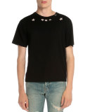 Star-Print Short-Sleeve T-Shirt, Black