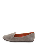 Erica Perforated Suede Loafer, Concrete