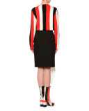 Striped Wool-Blend Pullover Sweater, Red