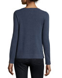 V-Neck Ribbed Modern Cashmere Pullover 