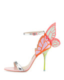 Chiara Butterfly Wing Ankle-Wrap Sandal, Orchid/Spearmint