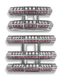 Stax Cage Ring with Rubies & Diamonds in Sterling Silver