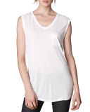 V-Neck Pocket Tee, White