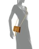 Monogram Small Suede Tassel Crossbody Bag, Camel