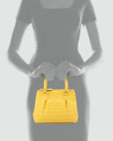 Mini Open-Top Crocodile Tote Bag, Yellow