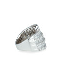 18k White Gold Round and Baguette Diamond Ring