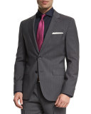 Johnstons Lennon Fine-Striped Slim-Fit Basic Two-Piece Suit, Gray
