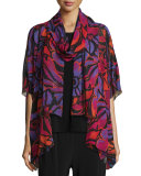 Samba Printed Half-Sleeve Cardigan, Black/Multi