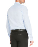 Woven Shirt with Two-Tone Collar, Light Blue
