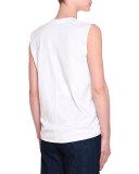 Sleeveless Connect-the-Dots Cat Top, Pure White
