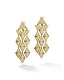 18K Yellow Gold Triangoli Diamond Chandelier Earrings