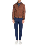 Five-Pocket Slim-Straight Jeans, Navy Blue