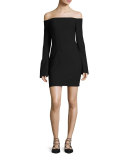 Niara Off-the-Shoulder Ponte Cocktail Dress, Black