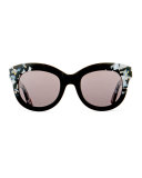 Julia Butterfly Sunglasses, Gray