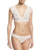 Kiss the Bride Flutter-Sleeve Bralette, White