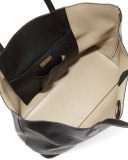 Perry Leather Tote Bag, Black/Beige