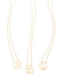 Mini Single Initial Necklace, Yellow Gold, 18"