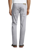 Neutral Slim-Fit Twill Pants, Light Gray