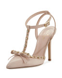 lydia studded leather pump, petal pink