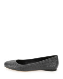 Napa Intrecciato Ballerina Flat, Black