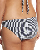Striped Low-Rise Hipster Swim Bottom