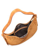 Zoe Large Leather Hobo Bag, Tobacco