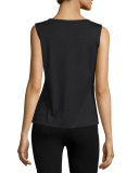 Long Scoop-Neck Tank, White
