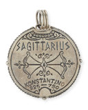 Sagittarius Carved Zodiac Pendant with Diamond