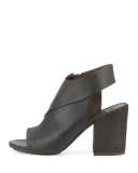 Dar Leather Chunky-Heel Sandal, Black