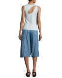 Caia Cutout Jersey Tank, Blue
