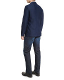 Textured Two-Button Jacket, Navy