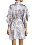 Azalea Floral-Print Chemise, Gray