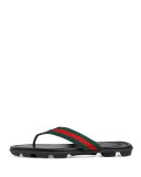 Web & Leather Thong Sandal