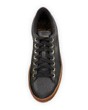 Limited Edition Basket BBall Men's Low-Top Sneakers, Black/Gold