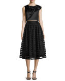 Quinne Striped Organza Midi Skirt 