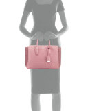 Milla Medium Crocodile-Embossed Tote Bag, Pink