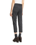 Monili-Trim Cropped Pants, Anthracite