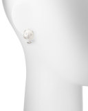 South Sea Pearl & Bezel-Set Diamond Button Clip Earrings